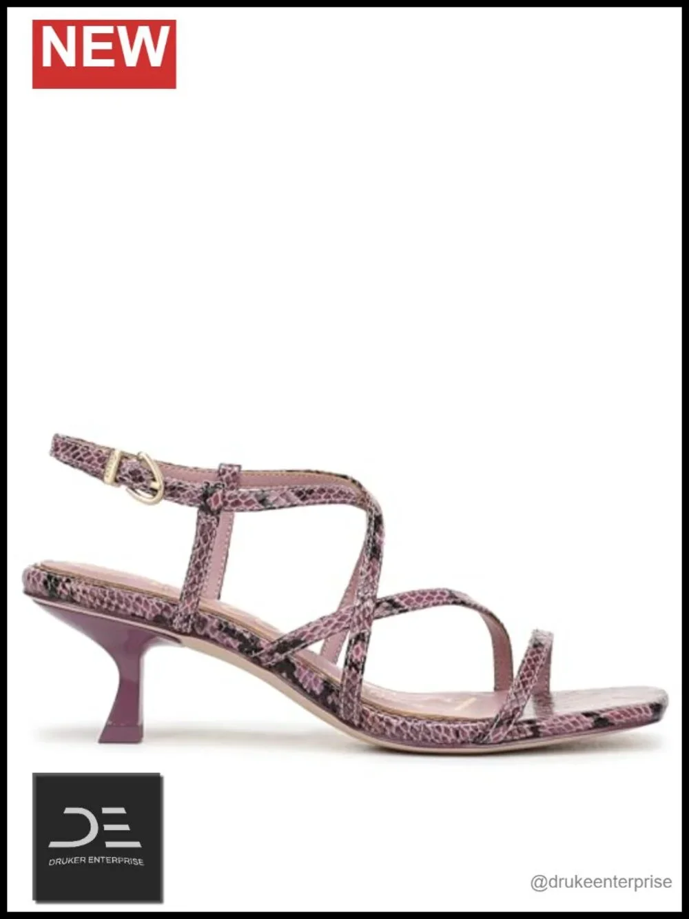 Faux Leather Strappy Kitten Heel Sandals